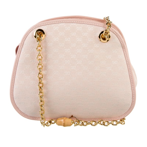 Gucci Handbags - GUCCI Vintage Gucci Micro GG Chain Bamboo Bag